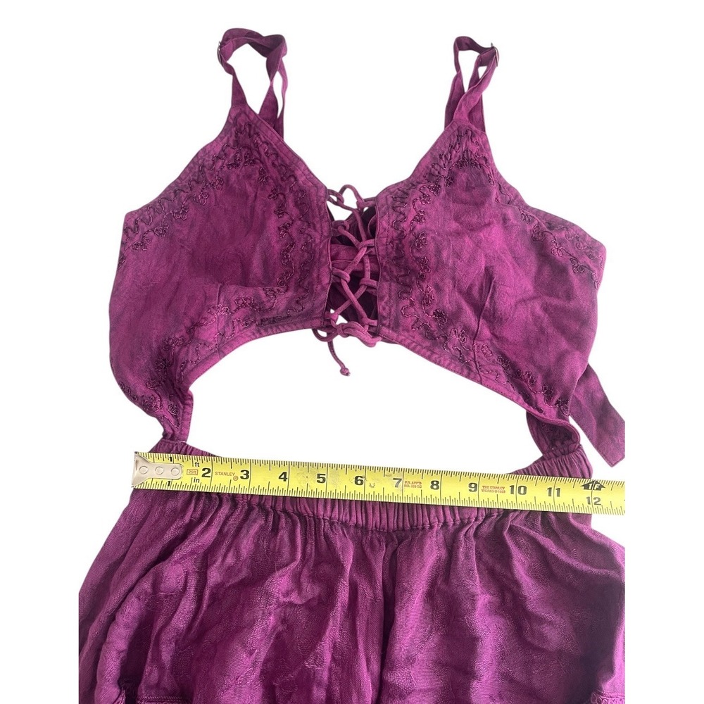 NWT Magenta Bohemian Renaissance Cut Out Midi Dress Festival  Boho Y2k Resort L - Picture 14 of 15